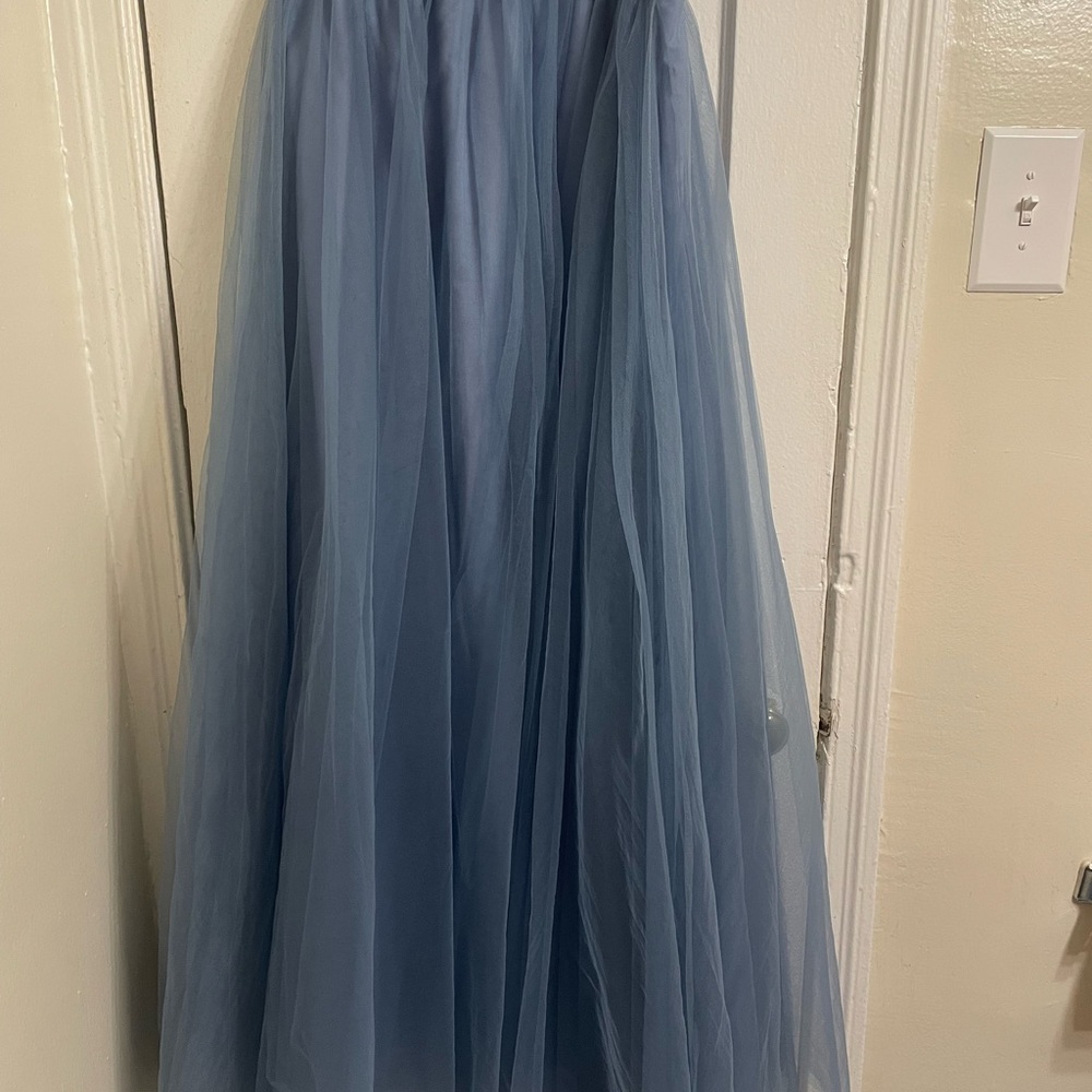 Elegant Blue A-Line Skirt - Picture 5 of 15